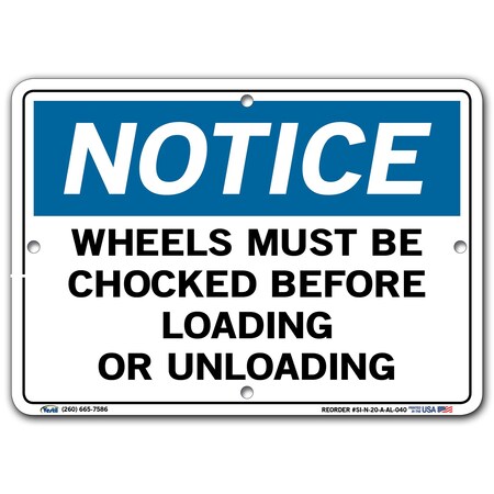 Vestil Aluminum Sign, 7-1/2" H, 10-1/2" W, Aluminum, Rectangle, English, SI-N-20-A-AL-040 SI-N-20-A-AL-040